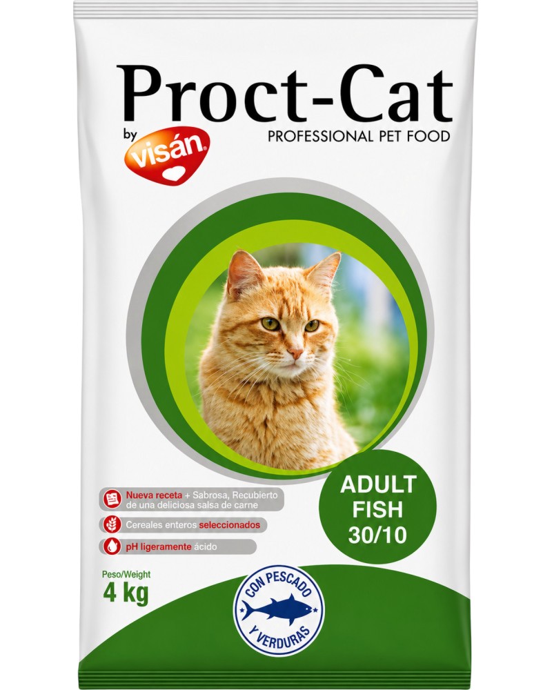Суха храна за котки Proct-Cat Adult Суха храна за котки Proct-Cat Adult - 4 и 20 kg, с риба и зеленчуци, в зряла възраст - храна