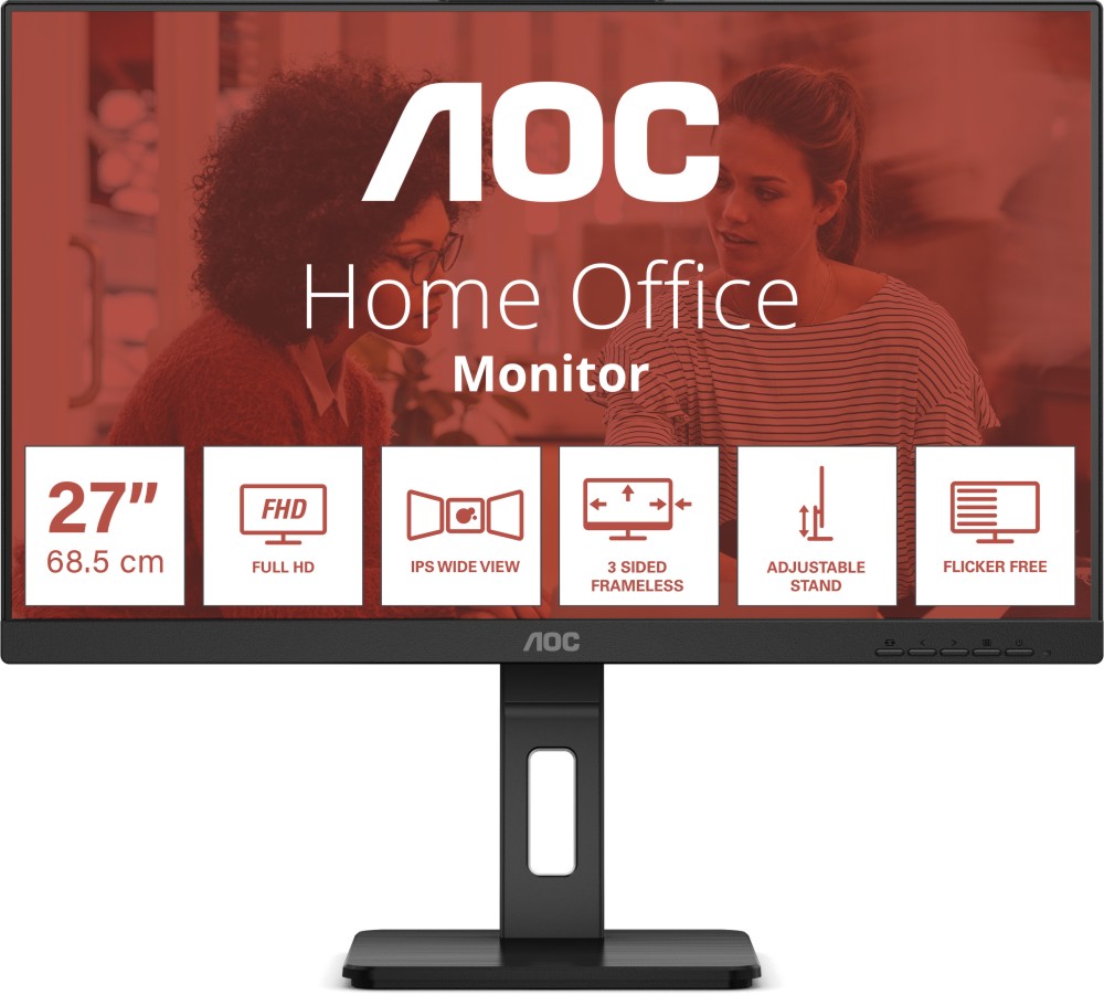  AOC 27E3QAF - 27", VA, 75 Hz, 16:9, 1920 x 1080, 4 ms, HDMI, DisplayPort, VGA, Adaptive-Sync - 