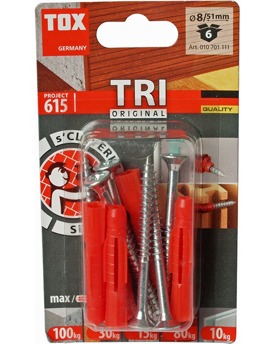     PZ Tox TRI - 6 - 12    ∅ 5 - 8 mm   31 - 51 mm - 