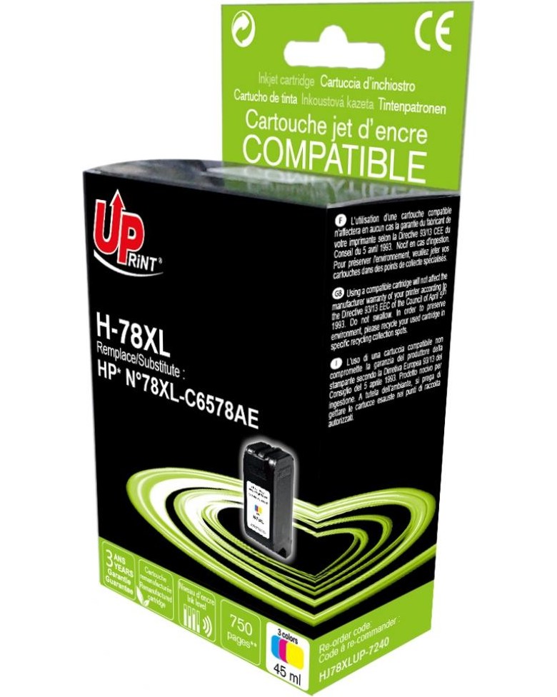 Касета с мастило за принтер UPrint H-78XL Color Касета с мастило за принтер UPrint H-78XL Color - 750 страници -