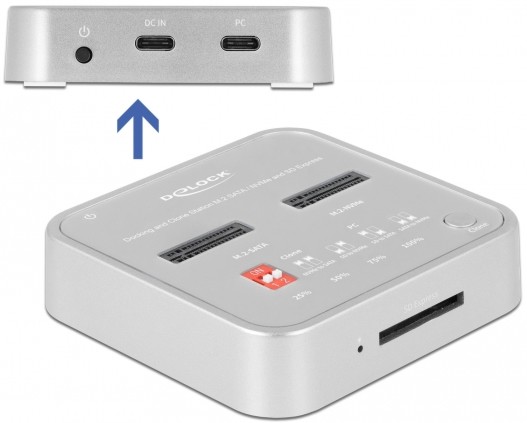   USB-C DeLock - 3  (1 x NVMe M.2, 1 x SATA M.2, 1 x SD Express) - 