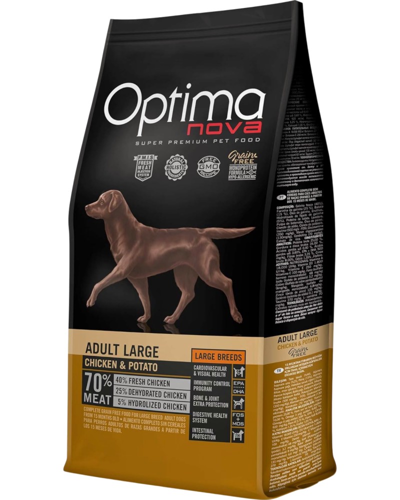���� ����� �� ������ Optima Nova Adult Large - 12 kg, � ������� � �������, �� ������ ������, ��� 15 ������ - �����
