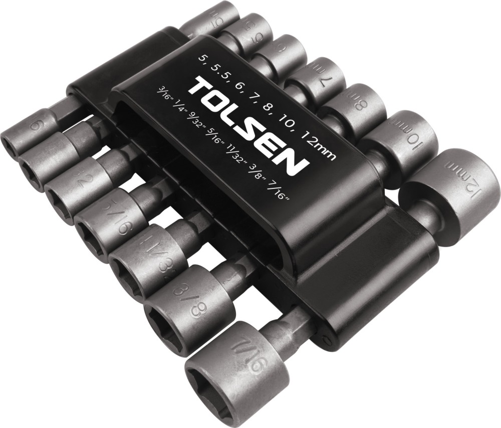 Вложки 1/4" HEX Tolsen Вложки 1/4" HEX Tolsen - 14 броя с диаметър ∅ 5 - 12 mm -