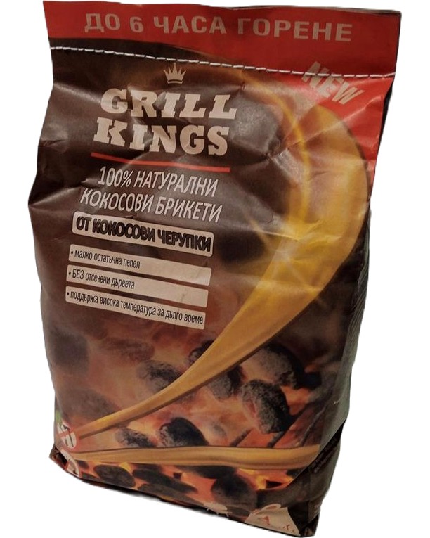 Кокосови брикети за барбекю - Grill Kings Кокосови брикети за барбекю - Grill Kings - 4 kg -