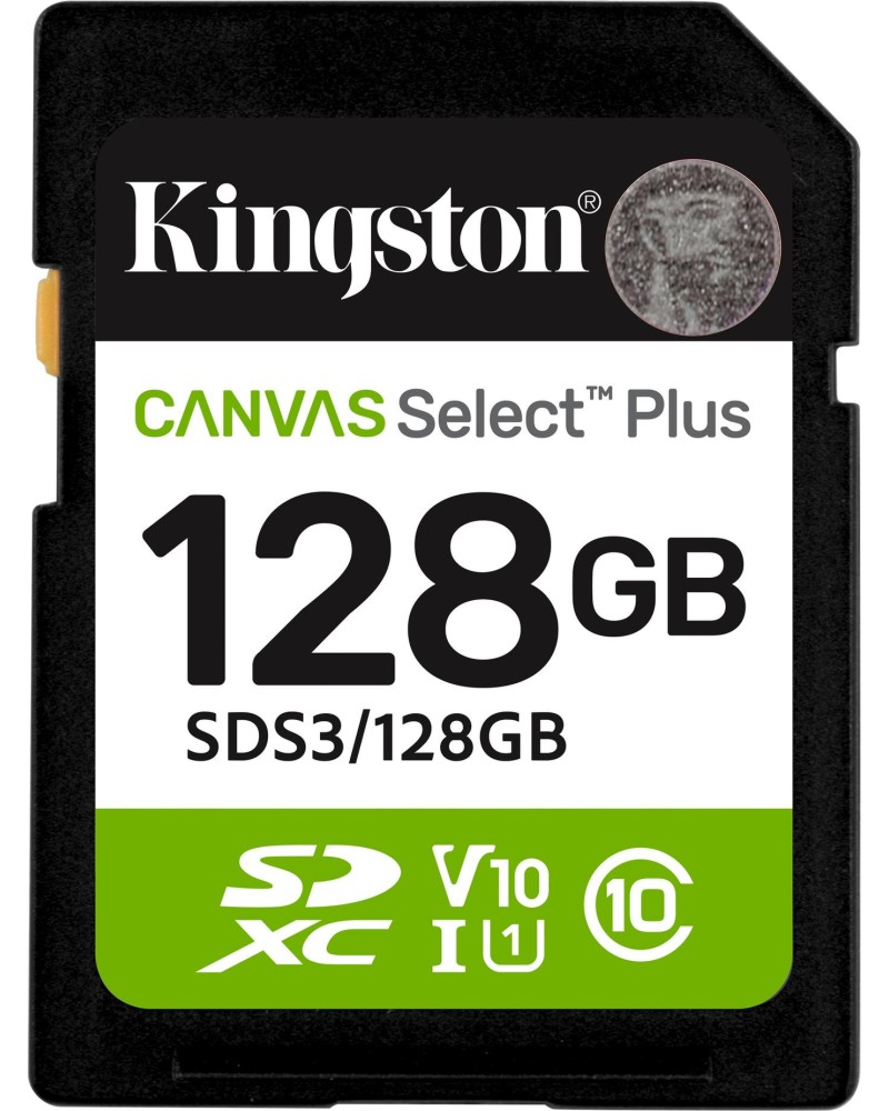 SDXC   128 GB Kingston Canvas Select Plus SD - Class 10, U1, V10 - 