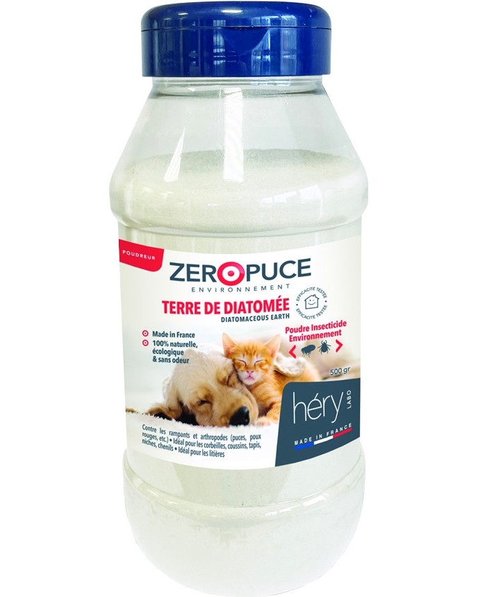 Противопаразитна пудра Hery Zero Puce Diatomaceous Earth Противопаразитна пудра Hery Zero Puce Diatomaceous Earth - 500 g - продукт