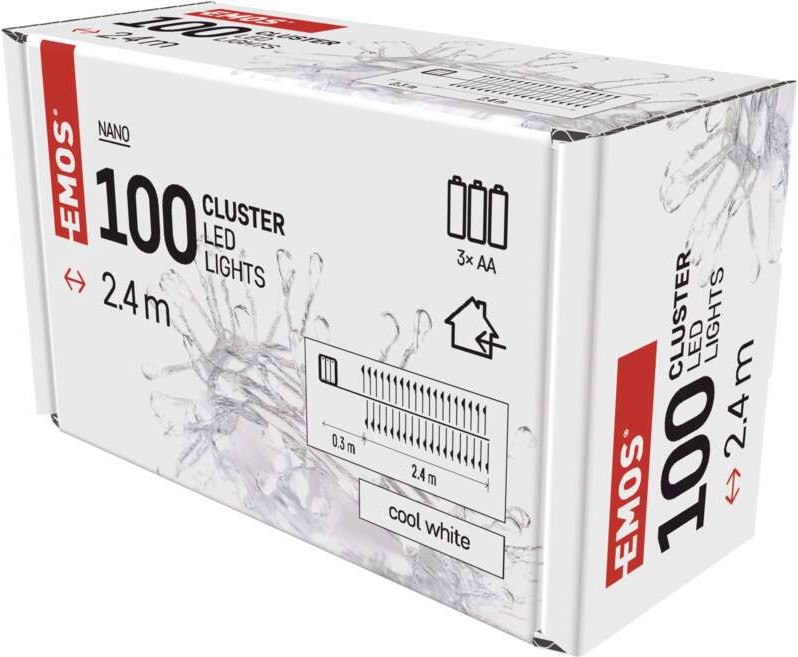 Коледна LED светлинна верига Emos D3FC01 Коледна LED светлинна верига Emos D3FC01 - 100 броя LED светлини с дължина 2.4 m -