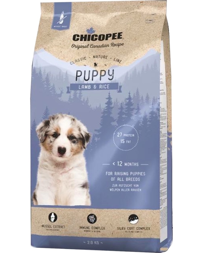 ���� ����� �� ������ CHICOPEE Puppy - 2 � 15 kg, � ������� � ����, �� ������� Classic Nature Line, �� 1 ������ - �����