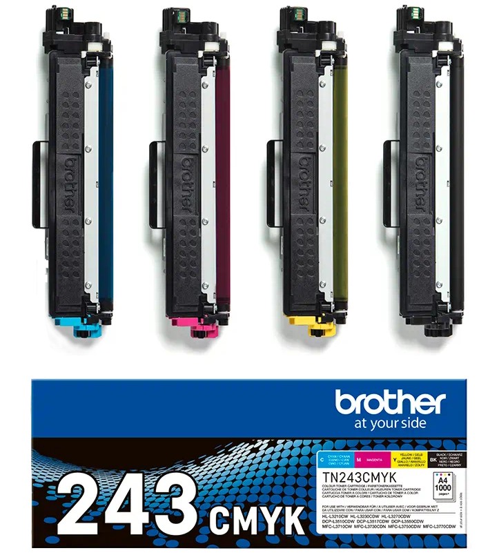 Тонер касети Brother TN-243 C, Y, M, BK Тонер касети Brother TN-243 C, Y, M, BK - 4 броя, 1000 страници -