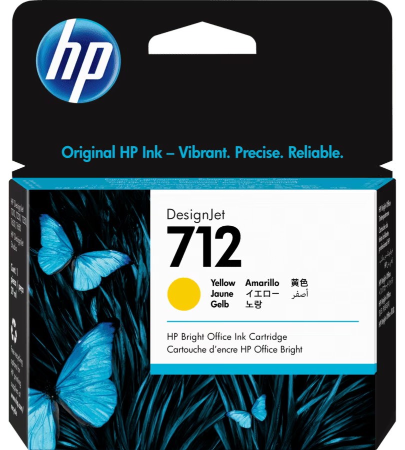 Касета с мастило за принтер HP 712 Yellow Касета с мастило за принтер HP 712 Yellow - 29 ml -