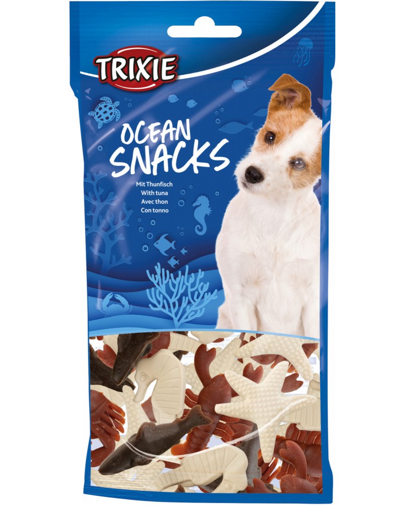 Лакомства за куче Trixie Ocean Snacks Лакомства за куче Trixie Ocean Snacks - 100 g, с риба тон и пиле - храна