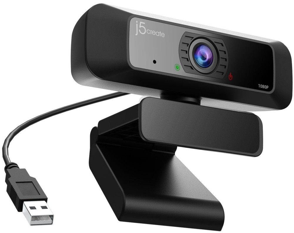 Уеб камера с микрофон j5create Уеб камера с микрофон j5create - 1080p, USB-A, 1.5 m кабел -