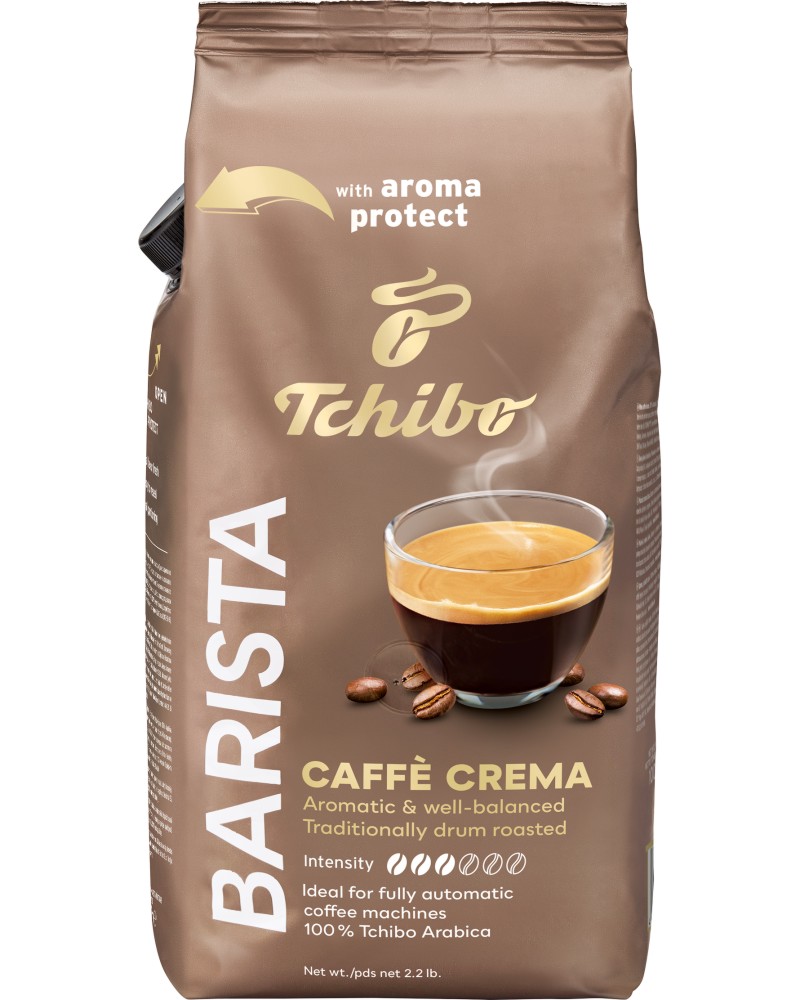 Кафе на зърна Tchibo Barista Caffe Crema Кафе на зърна Tchibo Barista Caffe Crema - 1 kg - напитка
