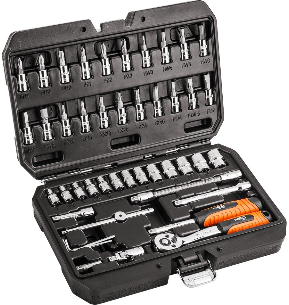Гедоре Neo Tools Гедоре Neo Tools - 46 части 1/4" (4 - 14 mm) -
