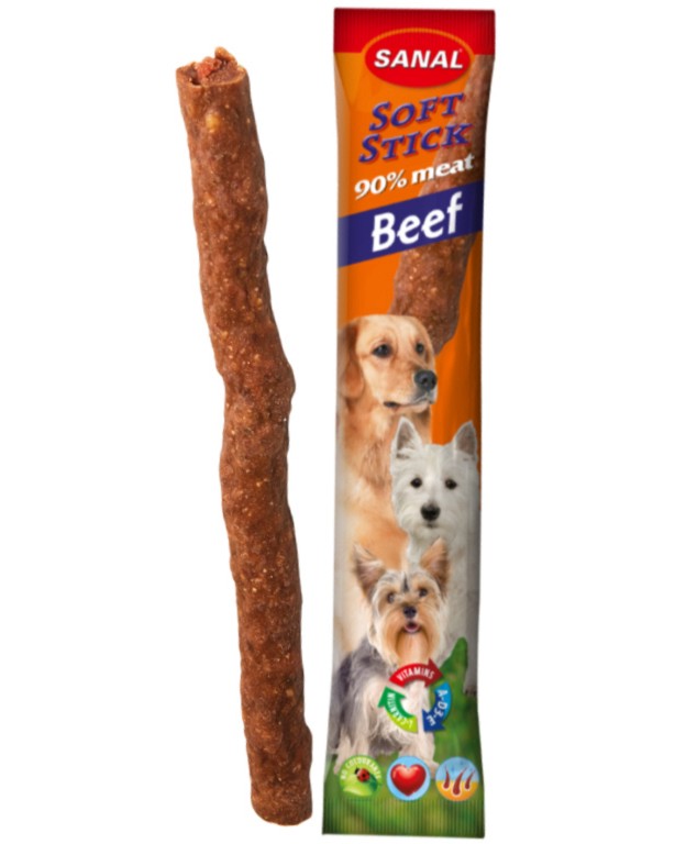 Пръчица за кучета Sanal Soft Stick Пръчица за кучета Sanal Soft Stick - 12 g, с говеждо - храна