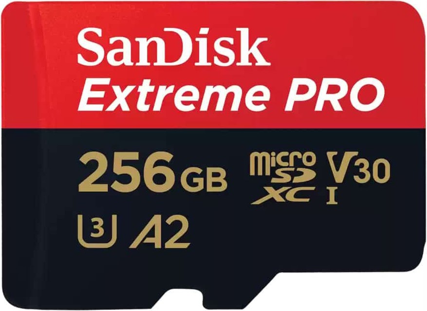 Micro SDXC карта памет 256 GB SanDisk Micro SDXC карта памет 256 GB SanDisk - Class 10, U3, V30, A2 със SD адаптер от серията Extreme Pro -