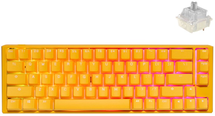    Ducky One 3 SF Yellow - 65%,  USB  1.8 m, ANSI Layout, Cherry MX Clear RGB - 