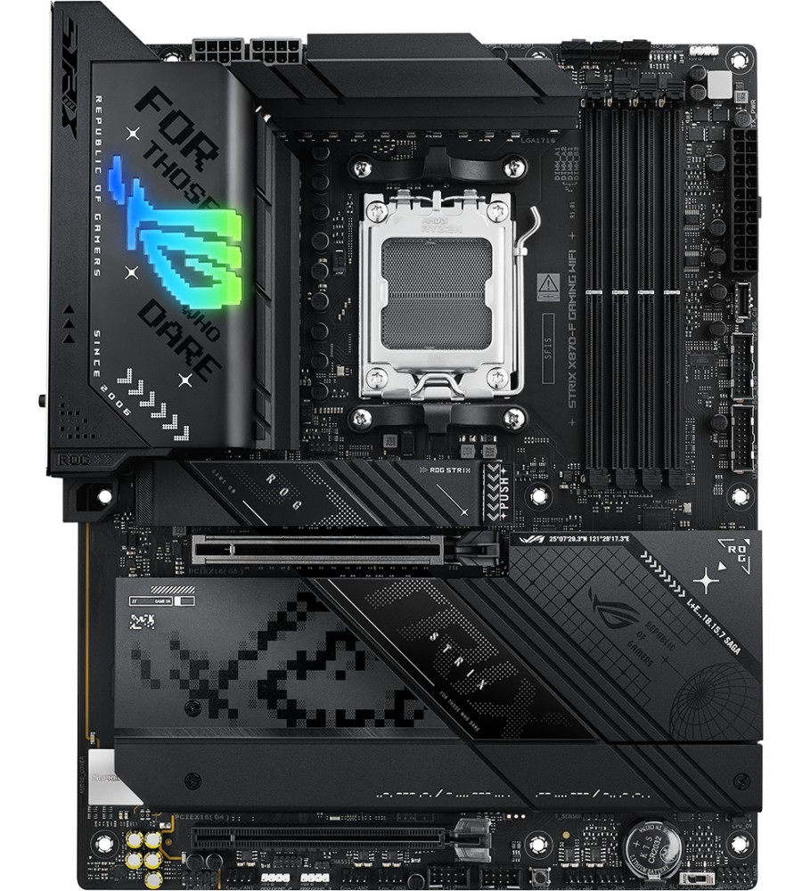 Дънна платка ASUS ROG STRIX X870-F Gaming WIFI Дънна платка ASUS ROG STRIX X870-F Gaming WIFI - AMD AM5, AMD X870, DDR5, ATX -