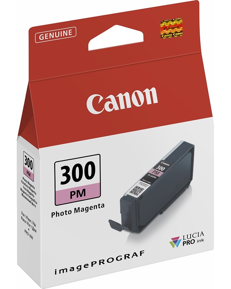 Мастило за принтер Canon PFI-300 Photo Magenta Мастило за принтер Canon PFI-300 Photo Magenta - 530 снимки 10 x 15 cm, 73 снимки формат A3+ -