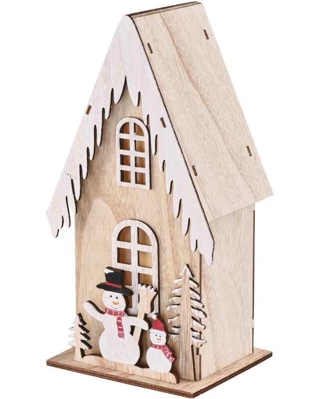 Коледна LED декорация - къща със снежни човеци Emos DCWW18 Коледна LED декорация - къща със снежни човеци Emos DCWW18 - С размери 16 / 28.5 / 11.5 cm -