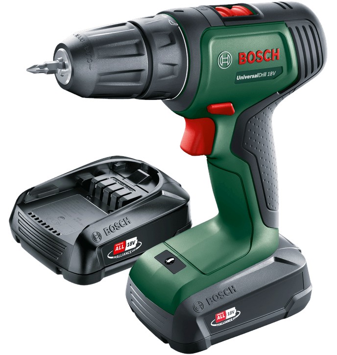 ������������ ��������� 18V Bosch UniversalDrill - � 2 �������, ������� � ����� - 