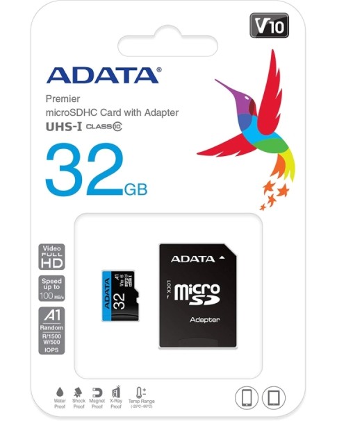 Micro SDHC ����� ����� 32 GB ADATA Premier - Class 10, U1, V10 ��� SD ������� - 