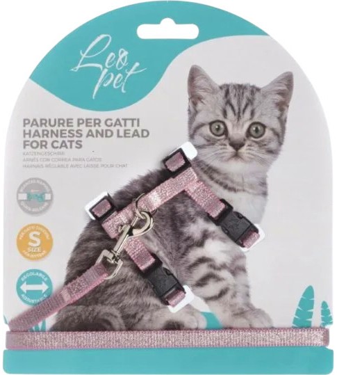 Светлоотразителен нагръдник с повод за котки Leopet S Светлоотразителен нагръдник с повод за котки Leopet S - продукт