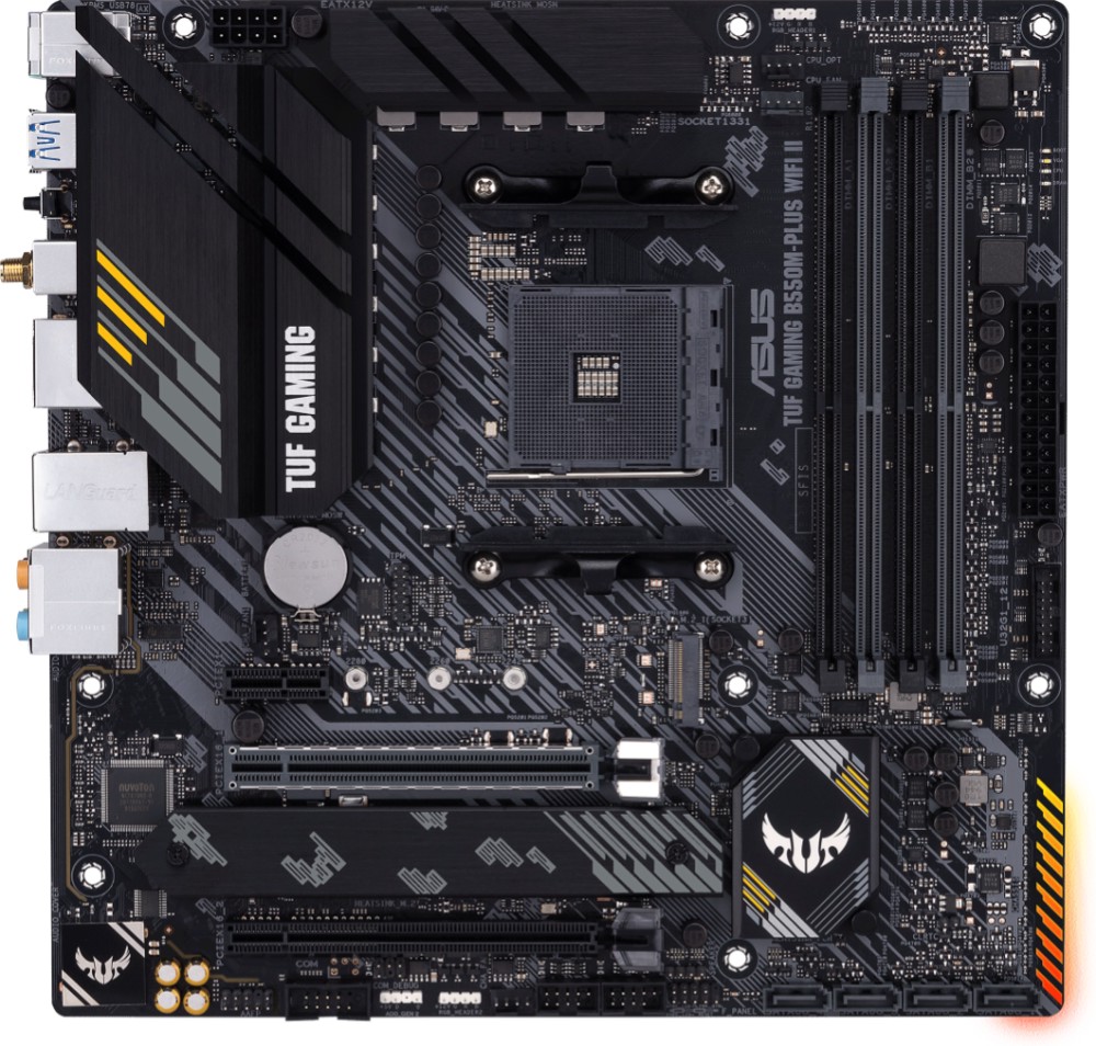 Дънна платка ASUS TUF Gaming B550M-Plus WIFI II Дънна платка ASUS TUF Gaming B550M-Plus WIFI II - AMD AM4, AMD B550, DDR4, ATX -