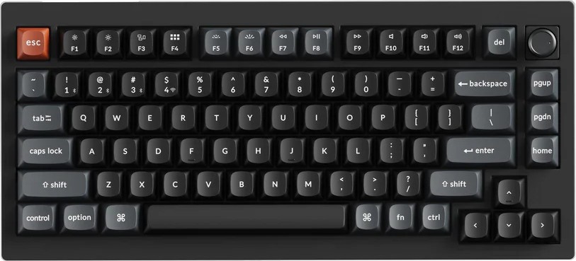 �������� ��������� ������� ���������� Keychron V1 Ultra 8K - 75%, Bluetooth, USB-C, RGB ���������, ANSI Layout, Keychron Silk POM Red Switch - 