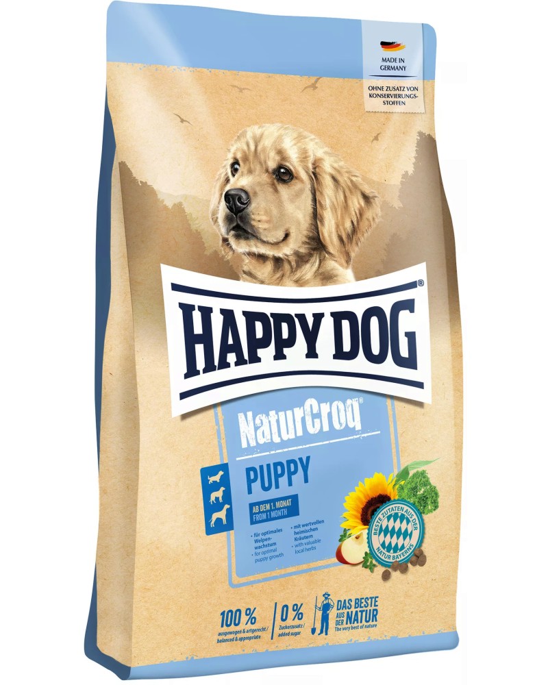 Суха храна за кучета Happy Dog NaturCroq Puppy Суха храна за кучета Happy Dog NaturCroq Puppy - 1 ÷ 15 kg, от серията Young, от 1 месец до зряла възраст - храна