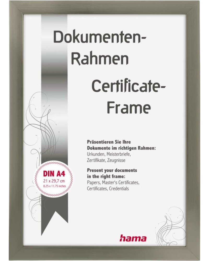 Рамка за снимки и документи Hama Chiaro Рамка за снимки и документи Hama Chiaro - 21 x 29.7 cm, формат A4 - продукт