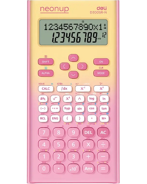 Научен калкулатор 12 разряда Deli ED300SR-N Научен калкулатор 12 разряда Deli ED300SR-N - С капак от серията Neonup -