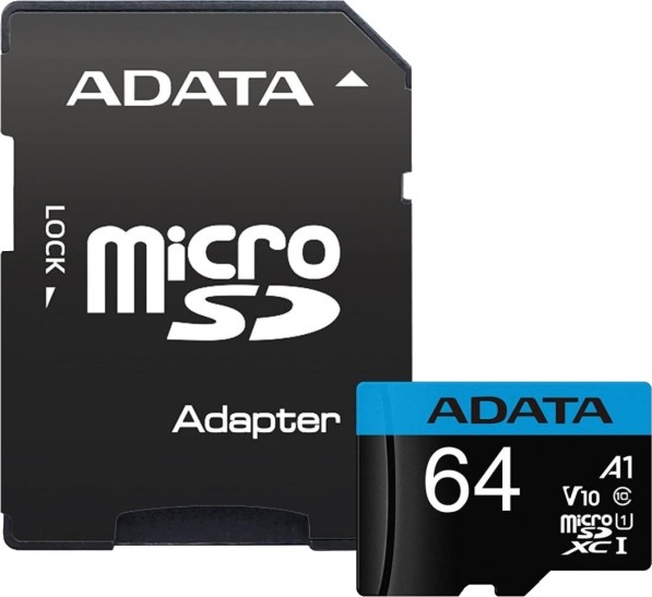 Micro SDXC ����� ����� 64 GB ADATA Premier - Class 10, UHS-I U1, V10, ��� SD ������� - 