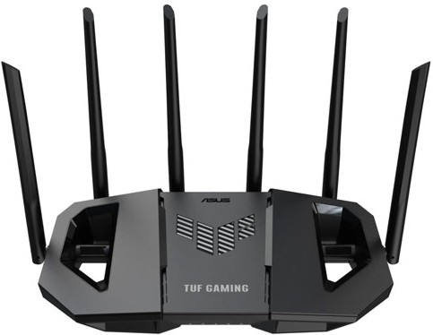 Рутер ASUS TUF Gaming BE6500 Рутер ASUS TUF Gaming BE6500 - 2.4 GHz (688 Mbps), 5 GHz (5764 Mbps), 6 антени -
