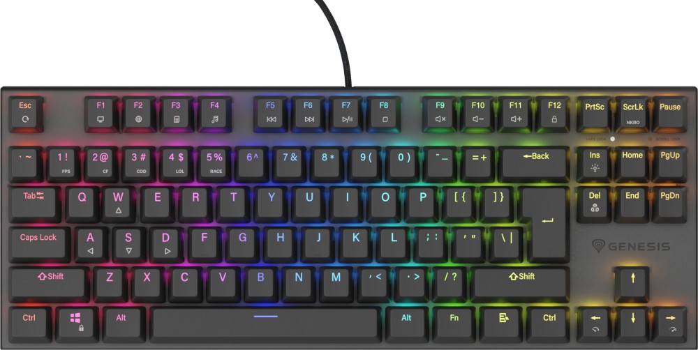    Genesis Thor 303 - TKL,  USB , ANSI-ISO Layout, RGB, Hot-Swap, Outemu Red - 
