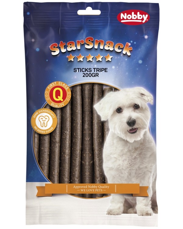 Пръчици за кучета Nobby Sticks Пръчици за кучета Nobby Sticks - 200 g, с шкембе, от серията StarSnack - храна