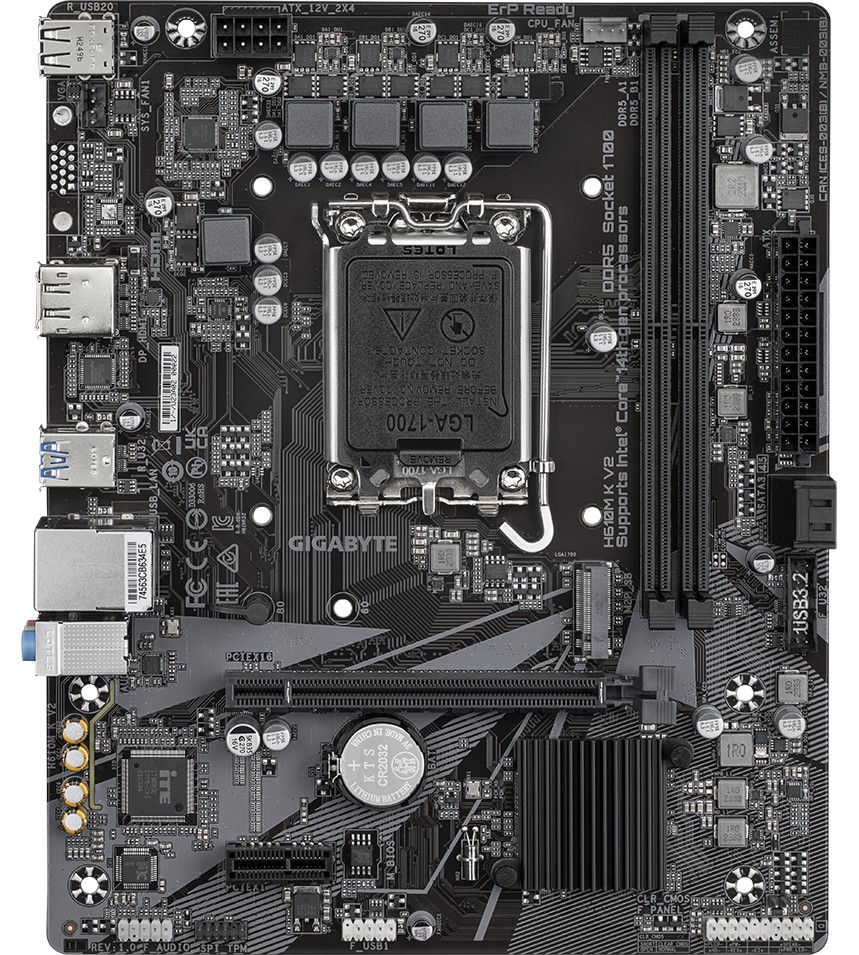 ����� ������ Gigabyte H610M K V2 - LGA 1700, Intel H610, DDR5, Micro ATX - 