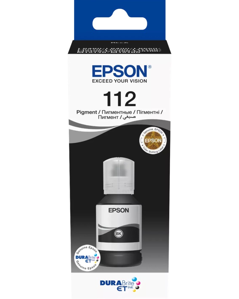 Мастило за принтер Epson 112 EcoTank Black Мастило за принтер Epson 112 EcoTank Black - 7500 страници -