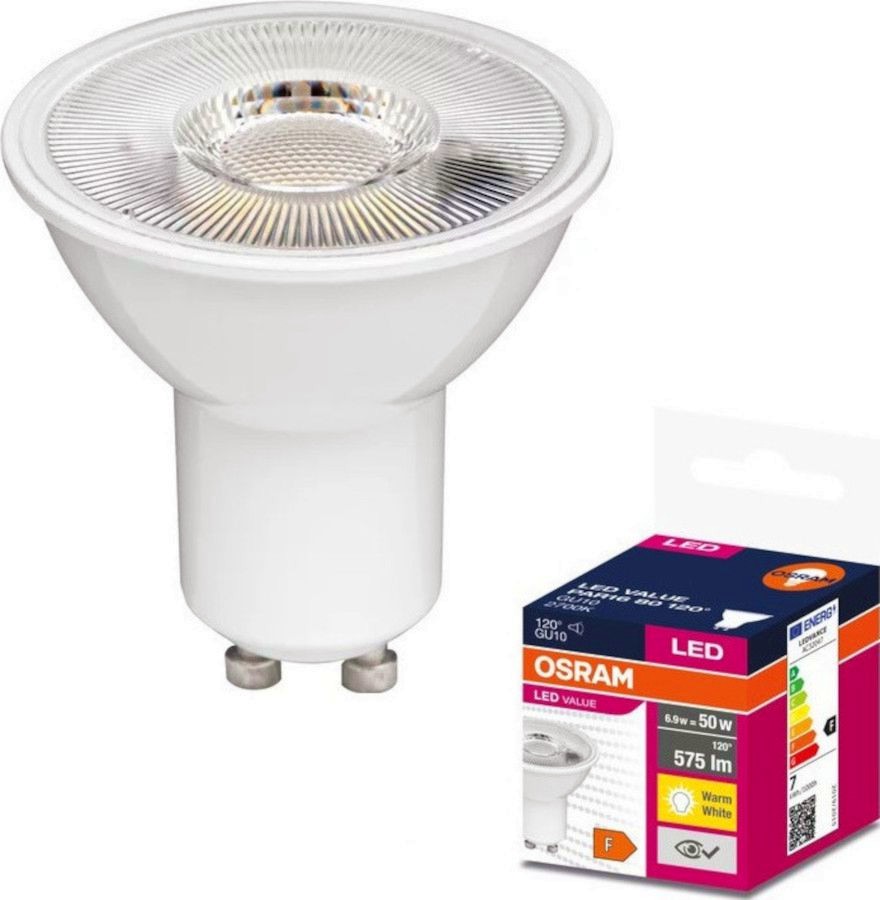 LED луничка Osram PAR16 80 865 GU10 6.9 W 6500K LED луничка Osram PAR16 80 865 GU10 6.9 W 6500K - 575 lm от серията Value Plast -