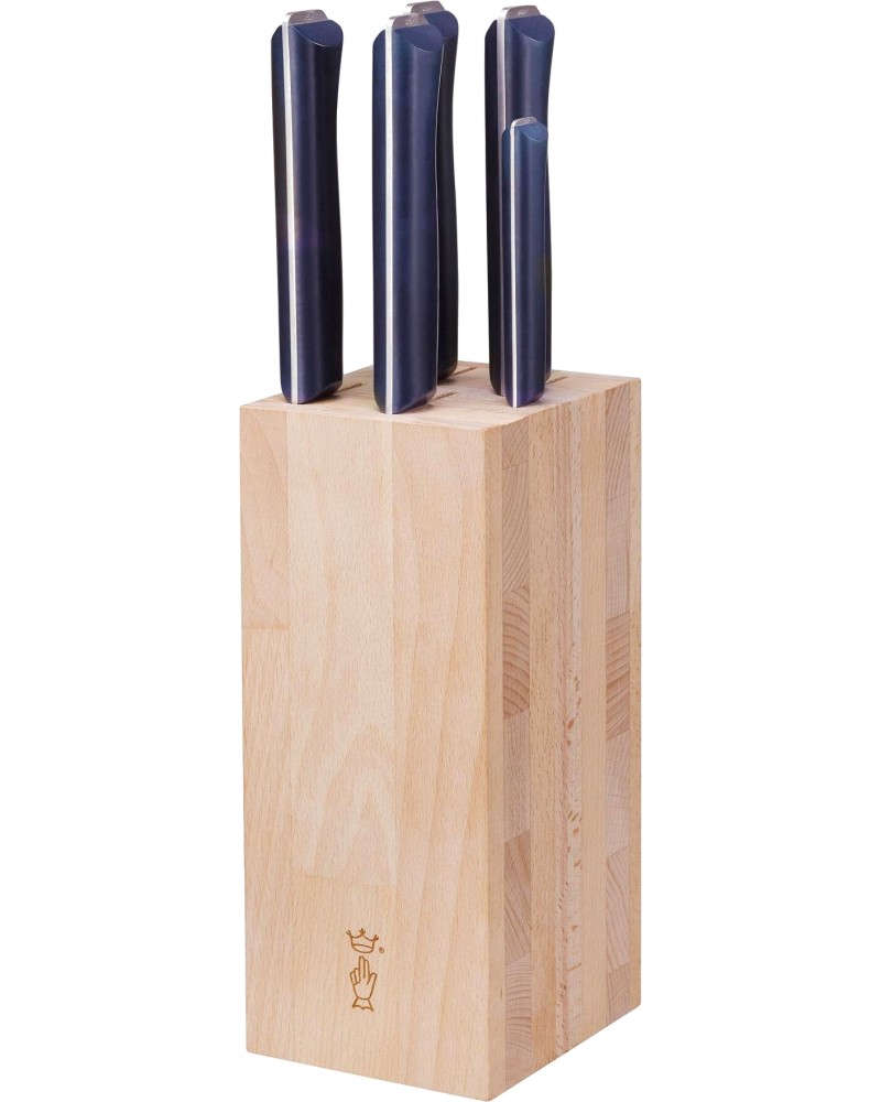 Кухненски ножове Opinel Кухненски ножове Opinel - 5 броя с дървена поставка от серията Intempora -