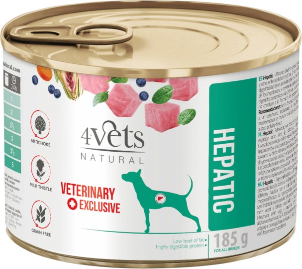 Консерва за кучета с чернодробни проблеми 4Vets Natural Hepatic Консерва за кучета с чернодробни проблеми 4Vets Natural Hepatic - 185 g - храна
