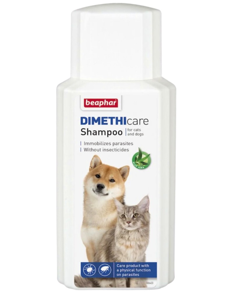 Репелентен шампоан за кучета и котки Beaphar Dimethicare Shampoo Репелентен шампоан за кучета и котки Beaphar Dimethicare Shampoo - 200 ml, с алое вера - шампоан