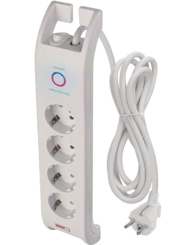 Разклонител с 4 гнезда Emos Разклонител с 4 гнезда Emos - С дължина на кабела 2 m -