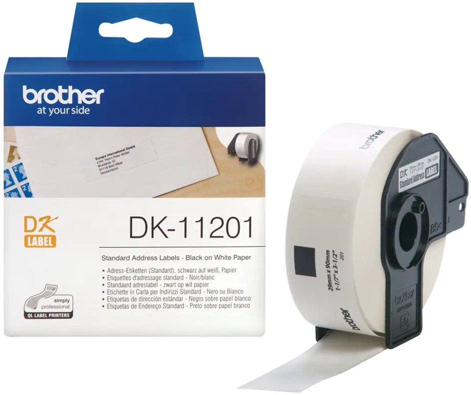 ����� �� �������� �������� Brother DK-11201 - 400 �������, 2.9 x 9 cm - 