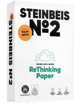 Копирна хартия A4 Steinbeis №2 Trend White Копирна хартия A4 Steinbeis №2 Trend White - 500 листа, 80 g/m<sup>2</sup> и белота 85 - копирна хартия
