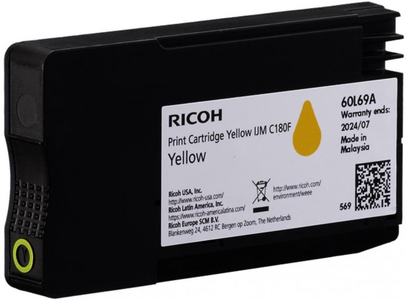 Касета с мастило за принтер RICOH 60L69A Yellow Касета с мастило за принтер RICOH 60L69A Yellow - 1600 страници -