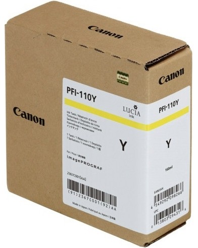 Касета с мастило за принтер Canon PFI-110 Yellow Касета с мастило за принтер Canon PFI-110 Yellow - 160 ml -