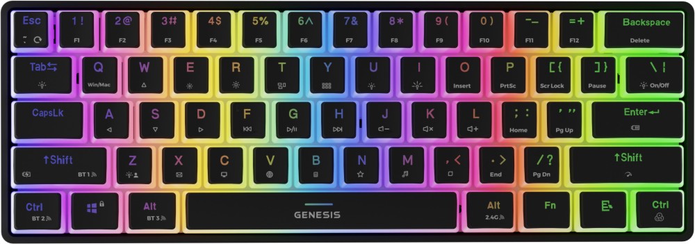 �������� ��������� ������� ���������� Genesis Thor 660 G2 - 60%, Bluetooth, ANSI Layout, RGB, Gateron Brown - 