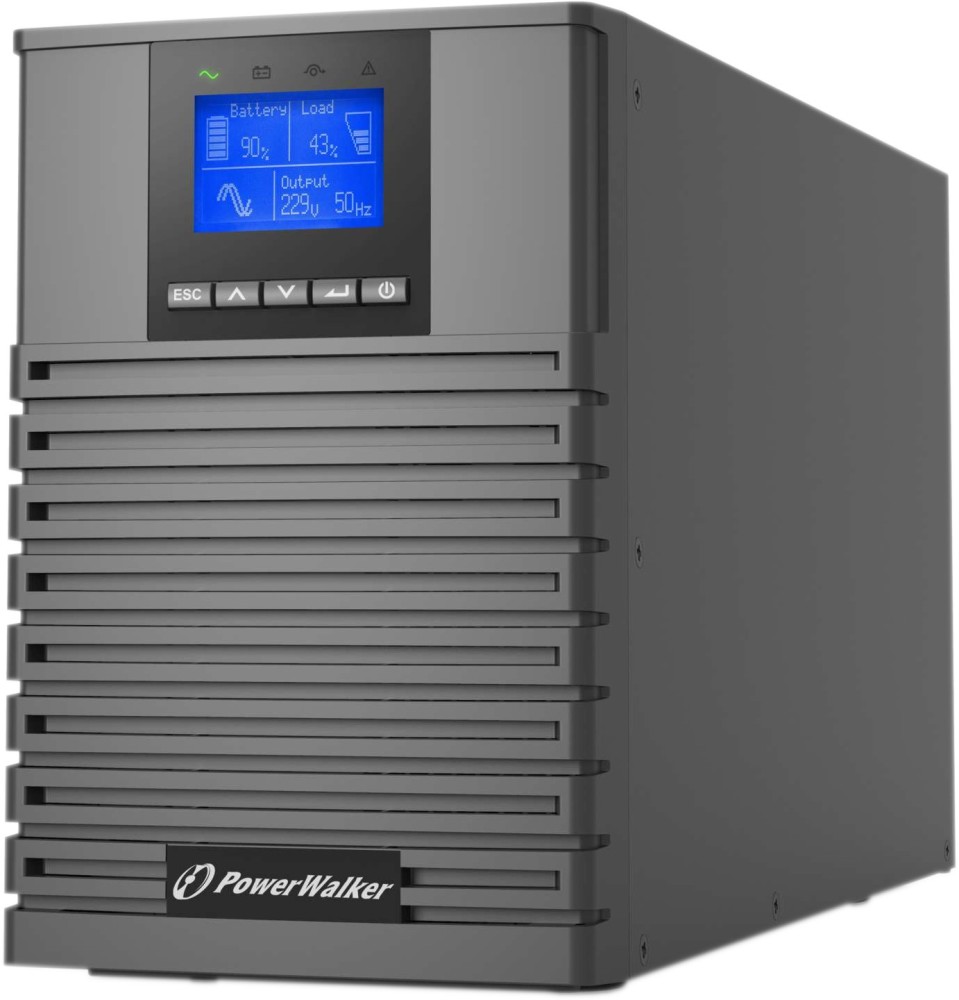    UPS PowerWalker VFI 1000 ICT IoT - 1000 VA, 1000 W PF 1.0, 3x 12V / 7Ah, 4x IEC C13 , 2x RJ-45 , RS-232, USB, OnLine - 