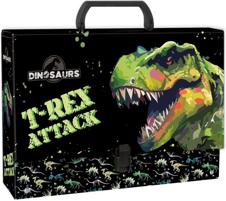 Куфарче с дръжка Derform Куфарче с дръжка Derform - 33 / 25 / 10 cm от серията Dinosaurs -